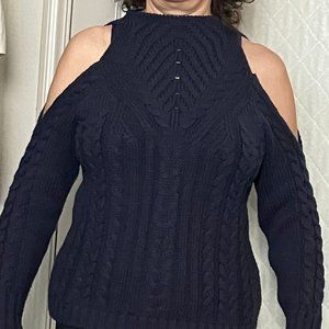 "Cold shoulder" sweater